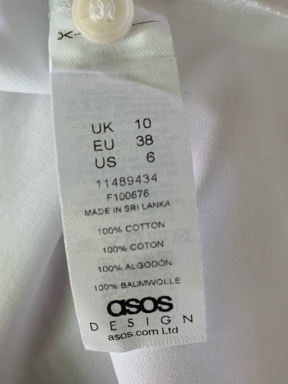 ASOS Design white cotton mini smock shirt dress - Picture 8 of 8